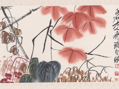  齐白石写意水墨画，近现代水墨画 TY1202001-01-0 