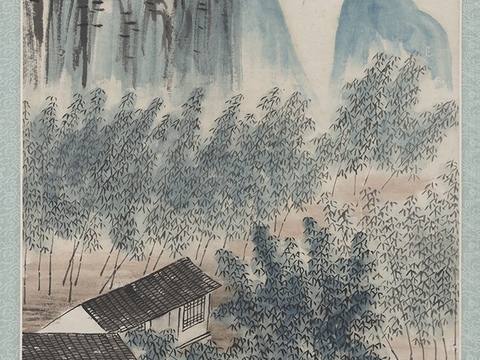  齐白石写意水墨画，近现代水墨画 万竹山居 