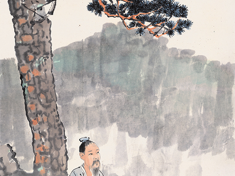 徐悲鸿水墨画，水墨花鸟动物画，近现代水墨画， 归去图 天博