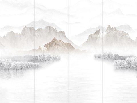 山水纹大理石岩板贴图