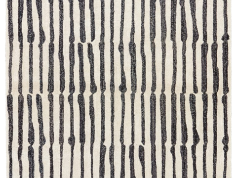 现代轻奢条纹地毯 米色条纹地毯