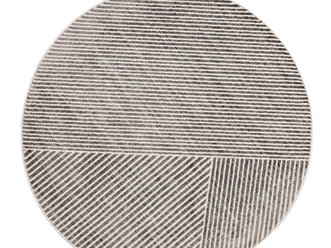 米色不规则条纹圆形地毯贴图