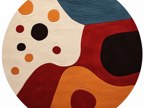 圆形儿童卡通地毯贴图