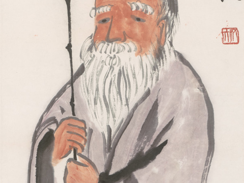 齐白石写意水墨画，近现代水墨画 休闲图-N 34X120