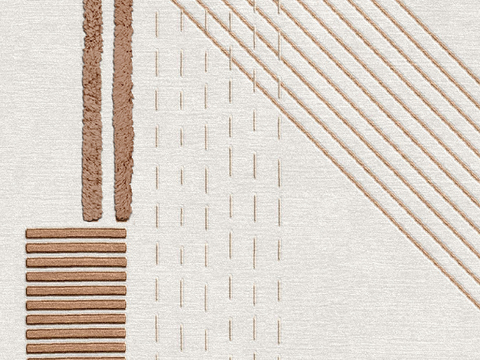 现代简约米灰色条纹地毯贴图