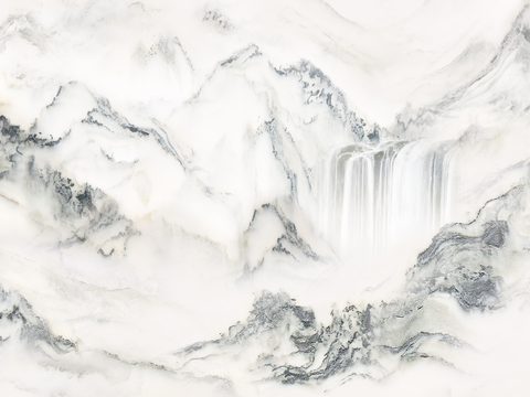 现代新中式大理石 浅色山水大理石岩板