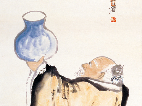 齐白石写意水墨画，近现代水墨画 清平福来 38x98