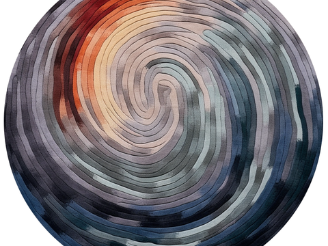 意式轻奢圆形地毯贴图