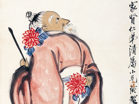 齐白石写意水墨画，近现代水墨画 延年益寿