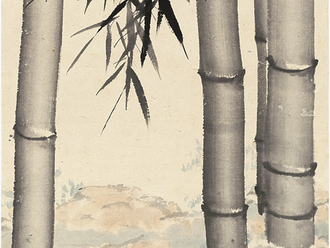 徐悲鸿水墨画，水墨花鸟动物画，近现代水墨画， 竹报平安-14