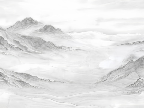 烟雨江南山水纹理大理石岩板