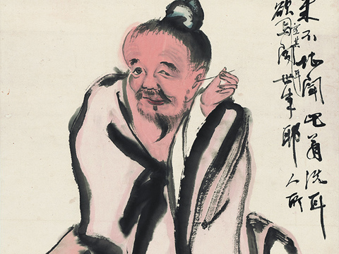 齐白石写意水墨画，近现代水墨画-望福图2 40x74