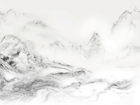 现代新中式大理石 浅色山水大理石岩板