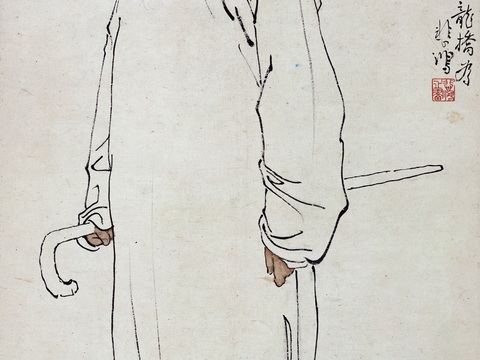 徐悲鸿水墨画  李印泉画像