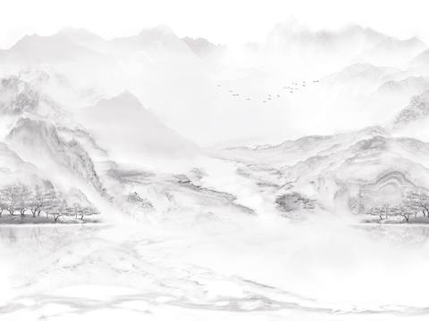  现代浅色山水大理石 山水纹理石材 