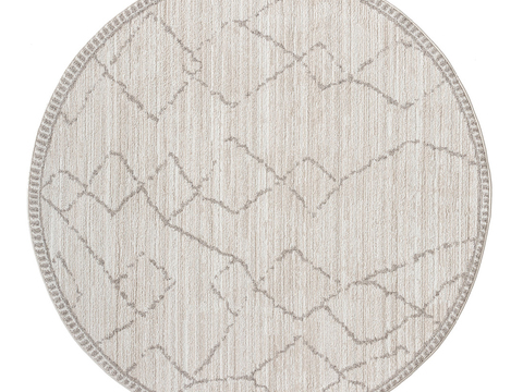 米色不规则条纹圆形地毯贴图