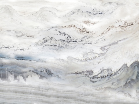 烟雨江南山水纹理大理石岩板