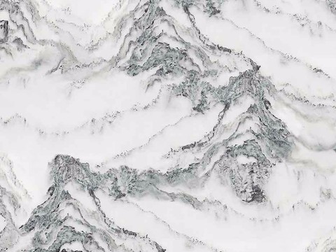 现代新中式山水大理石 白色山水纹理大理石