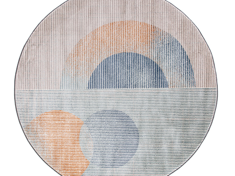 意式轻奢圆形地毯贴图