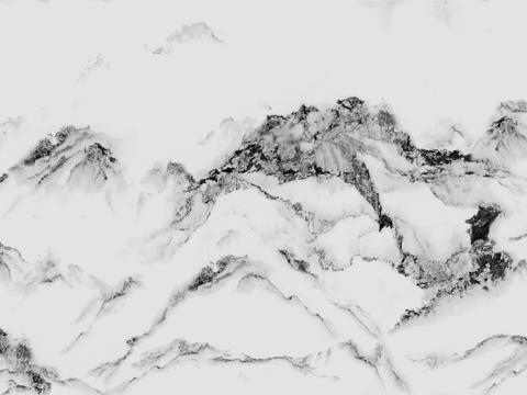 现代新中式山水大理石 白色山水纹理大理石