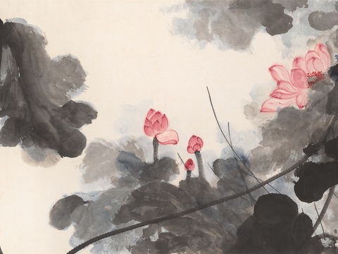 张大千绘画作品，中国近现代水墨画，写意水墨画12