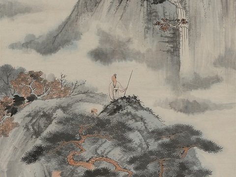 张大千绘画作品，中国近现代水墨画，写意水墨画山水