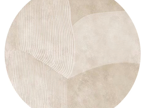 现代奶油风圆形地毯贴图