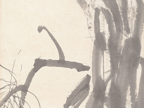 徐悲鸿水墨画，水墨花鸟动物画，近现代水墨画， 老鹰 截取 3