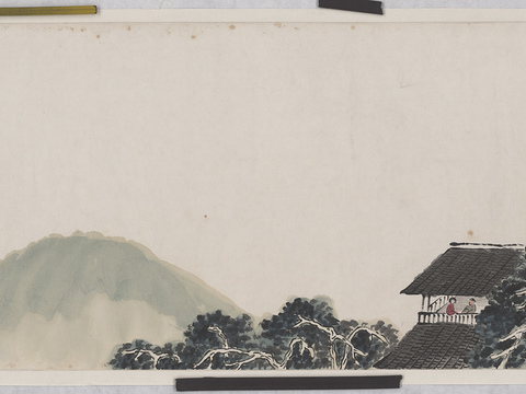 齐白石写意水墨画，近现代水墨画 双肇楼图