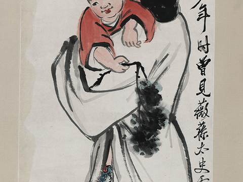 齐白石写意水墨画，近现代水墨画-百寿