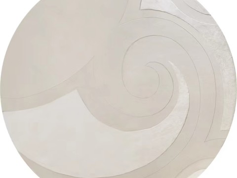 现代奶油风圆形地毯贴图