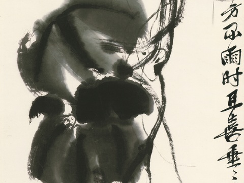 齐白石写意水墨画，近现代水墨画31.5x124