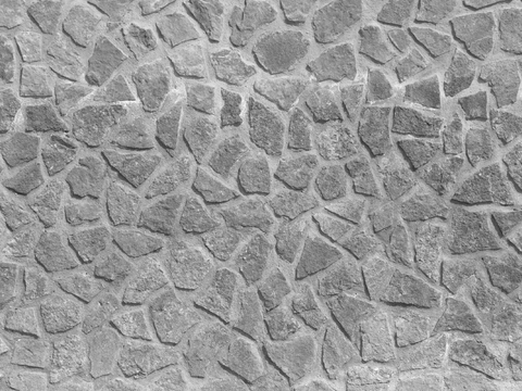 现代石墙，石铺路面