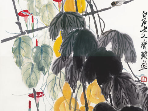  齐白石写意水墨画，近现代水墨画3-07-- 