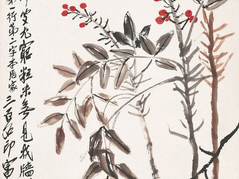  齐白石写意水墨画，近现代水墨画216 