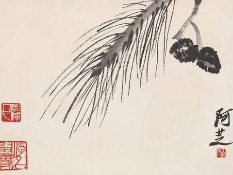  齐白石写意水墨画，近现代水墨画325 