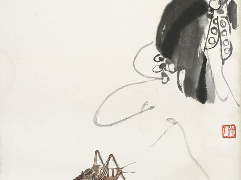 齐白石写意水墨画，近现代水墨画64 (2)