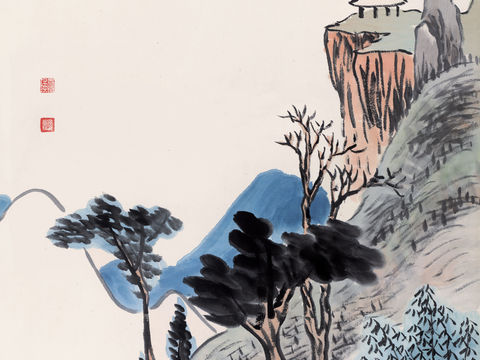 齐白石写意水墨画，近现代水墨画3-07-山水-纸