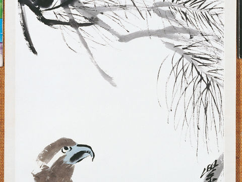 齐白石写意水墨画，近现代水墨画松鹰