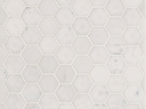 米白色大理石纹六角砖贴图