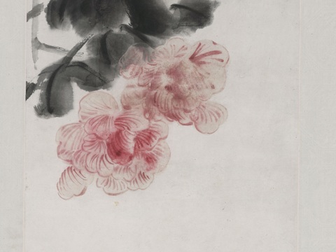 齐白石写意水墨画，近现代水墨画-芙蓉蟹