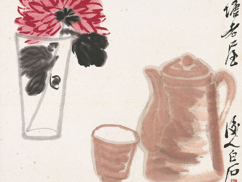 齐白石写意水墨画，近现代水墨画80