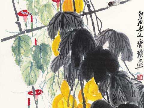  齐白石写意水墨画，近现代水墨画76 