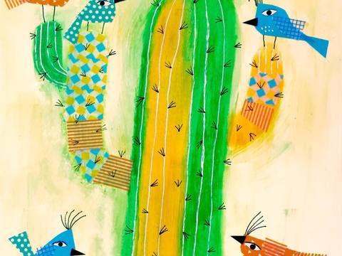  可爱动物手绘，创意童趣插画，猫咪动物插画，治愈系插画，可爱儿 