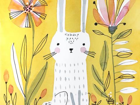  可爱动物手绘，创意童趣插画，猫咪动物插画，治愈系插画，可爱儿 