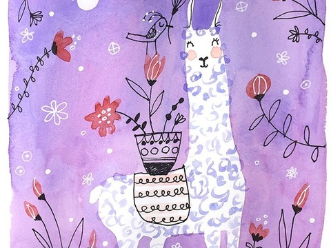  可爱动物手绘，创意童趣插画，猫咪动物插画，治愈系插画，可爱儿 