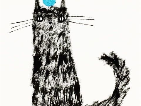  可爱动物手绘，创意童趣插画，猫咪动物插画，治愈系插画，可爱儿 