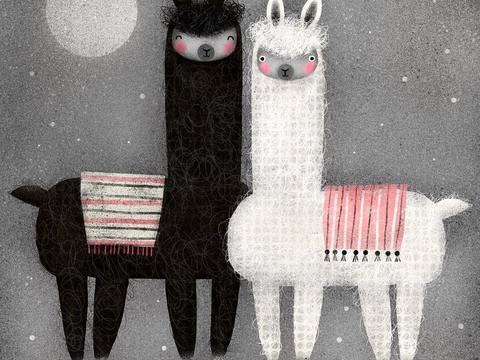  可爱动物手绘，创意童趣插画，猫咪动物插画，治愈系插画，可爱儿 