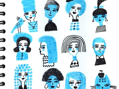  可爱动物手绘，创意童趣插画，猫咪动物插画，治愈系插画，可爱儿 