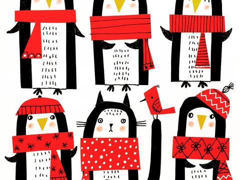  可爱动物手绘，创意童趣插画，猫咪动物插画，治愈系插画，可爱儿 